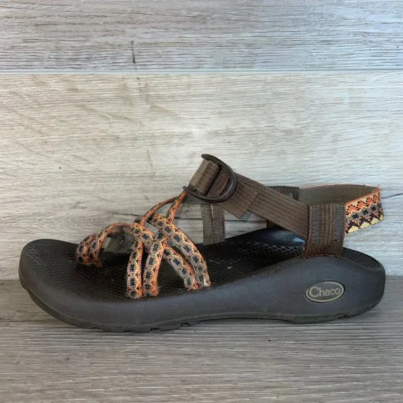 Chaco ZX/2 Unaweep Sandals Women’s 8 Brown Orange Strappy Sport Hiking Slingback - Picture 3 of 8